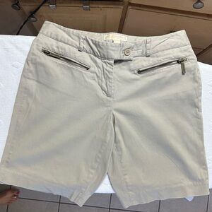 MICHAEL Michael Kors Light Khaki Zip-Pocket Bermuda Shorts